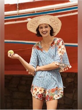 Farm Rio x Anthropologie floral romper
